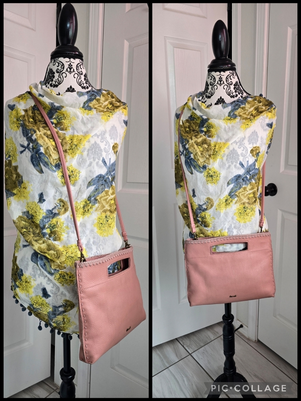 The Sak Linden Pebbled Leather Vintage Coral Handbag